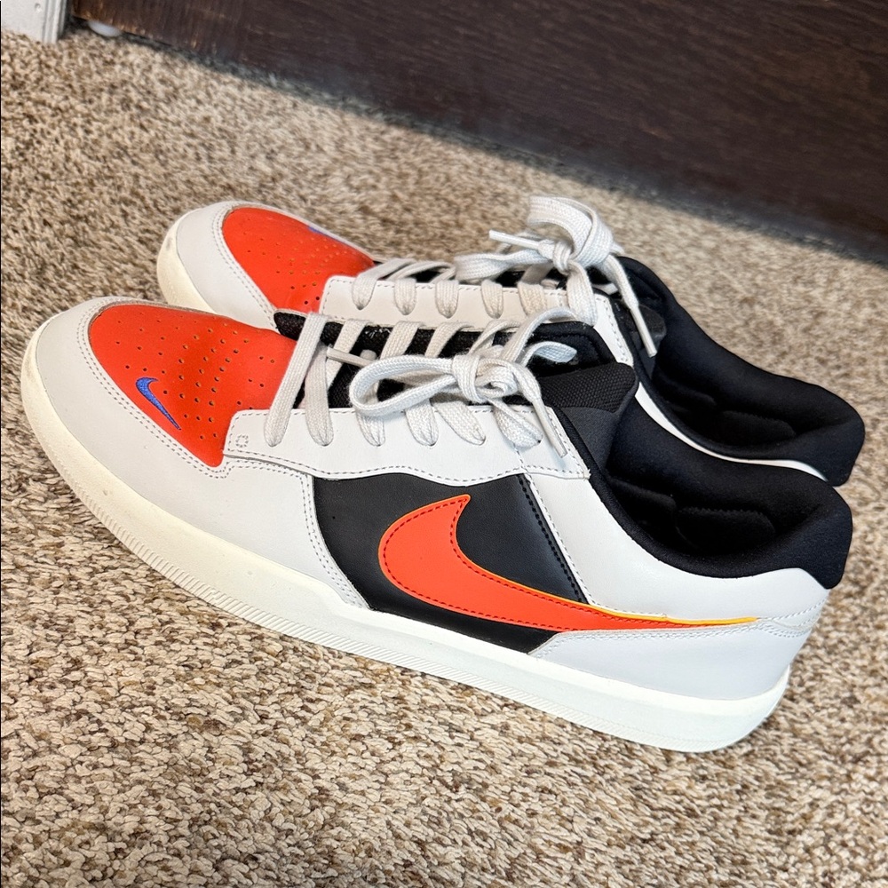 Nike SB Force 58 White and Orange Casual Sneakers